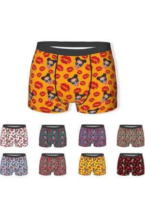 MpicChips Custom Face Mens Boxer Briefs Personalized Underwear with Photo Customized Boxers Gifts for Boyfriend Husband Him