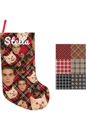 MpicChips Personalized Christmas Stockings, Christmas Decor Photo Design Customize with Your Name 18'' Stockings for Family