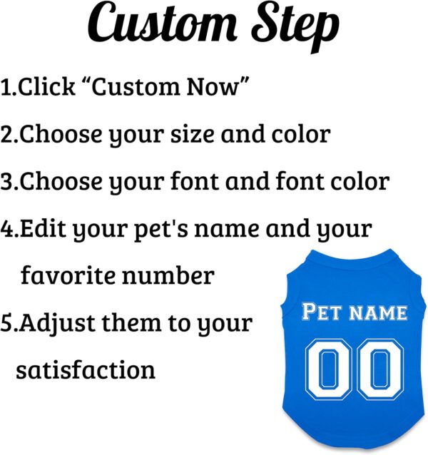 Customized Dog Jersey Shirt, Breathable Doggy Football Tee, Lightweight Sleeveless Vest Pet Clothes Personalized Pet Shirt Custom with Name/Text/Photo/Logo - 图片 2