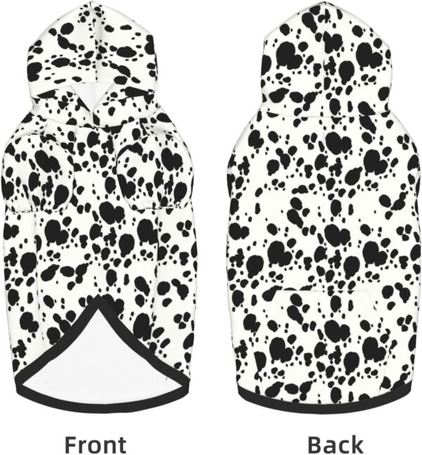 Cute Dalmatian Dog Costume, Dalmatians Print Hoodie Puppy Winter Halloween Cosplay Clothes Sweaters Outfits Pullover Pets' Sweatshirt Hoodies with Pocket for Small Dog XXS - 图片 2