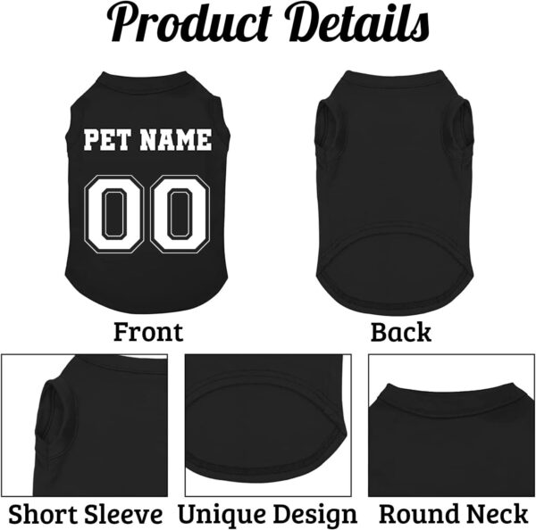 Customized Dog Jersey Shirt, Breathable Doggy Football Tee, Lightweight Sleeveless Vest Pet Clothes Personalized Pet Shirt Custom with Name/Text/Photo/Logo - 图片 3