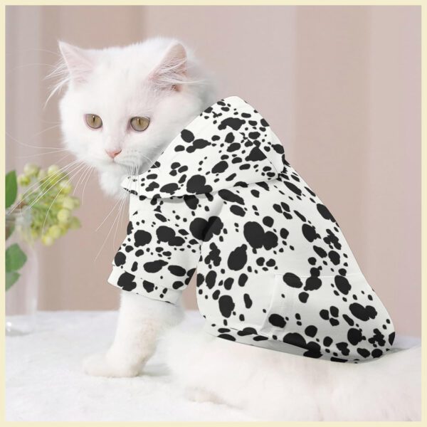 Cute Dalmatian Dog Costume, Dalmatians Print Hoodie Puppy Winter Halloween Cosplay Clothes Sweaters Outfits Pullover Pets' Sweatshirt Hoodies with Pocket for Small Dog XXS - 图片 6